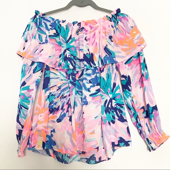 Lilly Pulitzer Dee Top Off the Shoulder Size Small - Picture 5 of 6